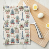 Eiffeltoren, Franse Topiaries Paris Christmas Theedoek (Quarter Fold)