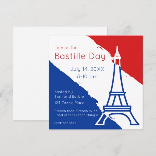 Eiffeltoren Franse vlag kleuren Kaart (Voorkant / Achterkant)