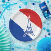 Eiffeltoren Franse vlag kleuren Papieren Bordje (Feest)