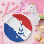 Eiffeltoren Franse vlag kleuren Papieren Bordje (Feest)