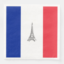 Eiffeltoren Franse Vlag Themaparty Papieren Servet