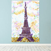 Eiffeltoren geïnspireerd als landschapspointillism canvas afdruk (Insitu (Houten vloer))