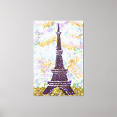 Eiffeltoren geïnspireerd als landschapspointillism canvas afdruk (Voorkant)