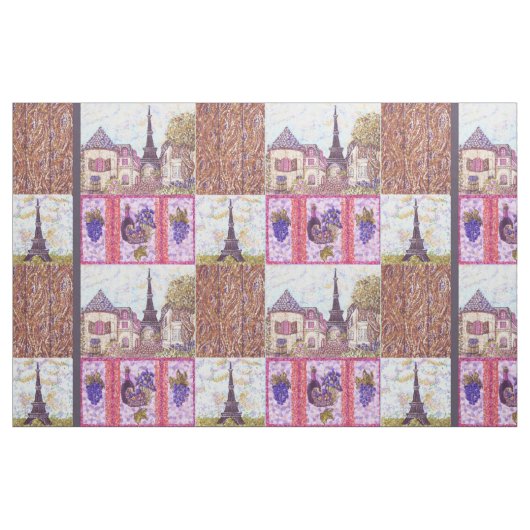 Eiffeltoren geïnspireerd op grote pointillisme stof (Yard (91,4 cm))