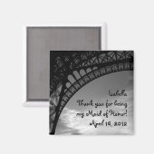 Eiffeltoren Gepersonaliseerde Maid of Honor Magnet (Voorkant / Achterkant)
