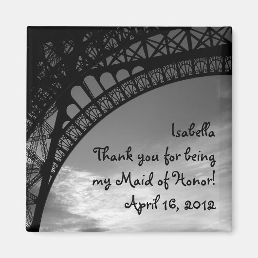 Eiffeltoren Gepersonaliseerde Maid of Honor Magnet (Voorkant)