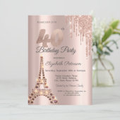 Eiffeltoren Glitter Drips Paris 40ste verjaardag Kaart (Staand voorkant)
