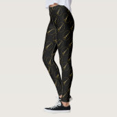 Eiffeltoren gouden glitters glinstering patroon zw leggings (Links)