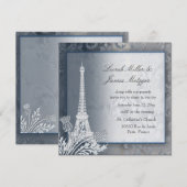 Eiffeltoren gouden metalen uitnodiging (Voorkant / Achterkant)