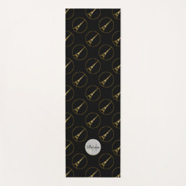 Eiffeltoren goudglittersparrenpatroon Monogram Yogamat