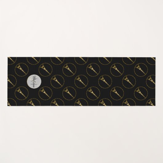 Eiffeltoren goudglittersparrenpatroon Monogram Yogamat (Voorkant (horizontaal))