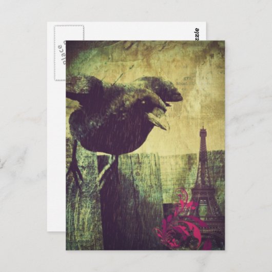  Eiffeltoren halloween Black Raven Briefkaart (Voorkant / Achterkant)