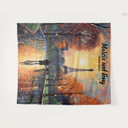 Eiffeltoren Handdoek en Mooie Achtergrond van een Wandkleed (Voorkant (horizontaal))