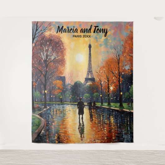 Eiffeltoren Handdoek en Mooie Achtergrond van een  Wandkleed (Voorkant)