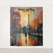 Eiffeltoren Handdoek en Mooie Achtergrond van Stra Wandkleed (Voorkant)