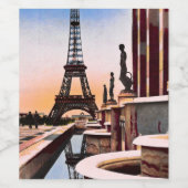 Eiffeltoren  handgekleurde Franse vino Wijn Etiket (Enkel label)