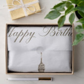 Eiffeltoren "Happy Birthday" met aangepaste naam Tissuepapier (Geschenk)
