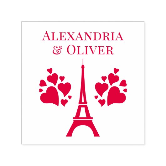 Eiffeltoren harten voornaam of paar  zelfinktende stempel (Design)