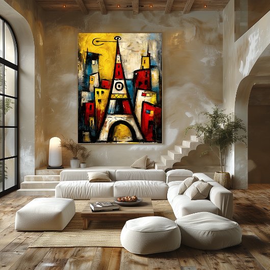 Eiffeltoren — Hedendaags Abstract Expressionisme Poster