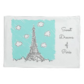 Eiffeltoren Illustratie aangepaste tekst kussenslo Kussensloop (Achterkant)