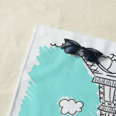 Eiffeltoren Illustratie aangepaste tekst strandhan Strandlaken (In situ)