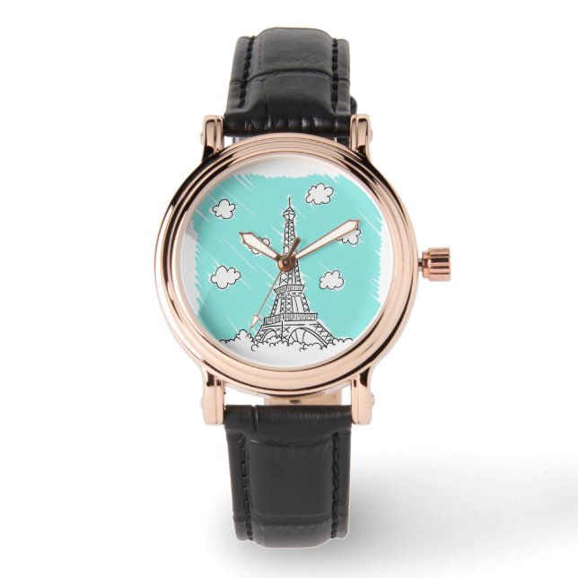 Eiffeltoren Illustratie horloges (Voorkant)