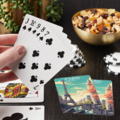 Eiffeltoren-illustratie in Parijs, Frankrijk Pokerkaarten (Insitu)