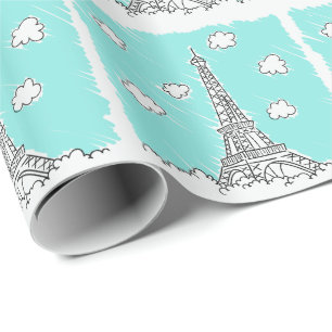 Eiffeltoren Illustratie van verpakkingspapier Cadeaupapier