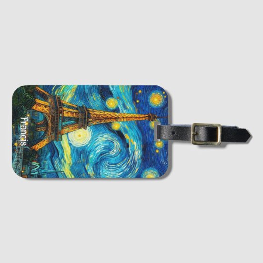 Eiffeltoren impressionisme bagagelabel (Voorkant (horizontaal))