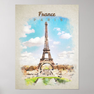 Eiffeltoren in aquarel poster