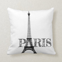 Eiffeltoren in Black en White Paris Kussen