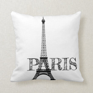 Eiffeltoren in Black en White Paris Kussen