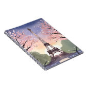 Eiffeltoren in bloei | Waterverf van Parijs-Frankr Notitieboek (Rechterzijde)