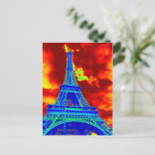 eiffeltoren in brand briefkaart (Staand voorkant)