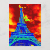 eiffeltoren in brand briefkaart (Voorkant)