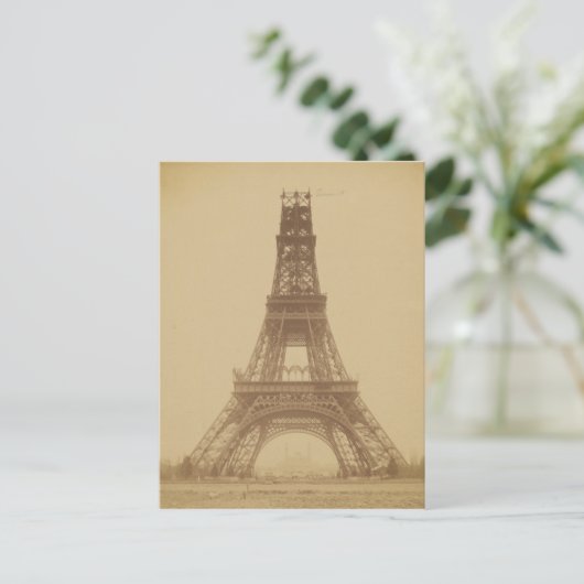 Eiffeltoren in de bouw 1888 briefkaart (Staand voorkant)