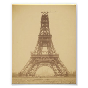 Eiffeltoren in de bouw 1888 foto afdruk