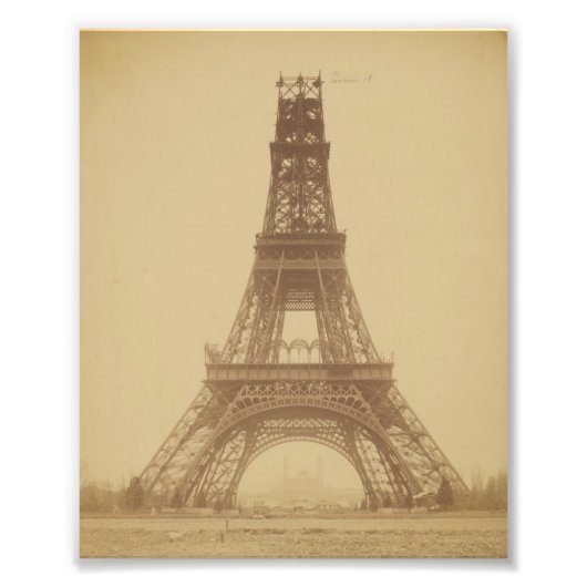 Eiffeltoren in de bouw 1888 foto afdruk (Voorkant)
