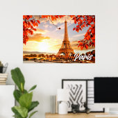 Eiffeltoren in de herfst | Parijs, Frankrijk Poster (Thuiskantoor)