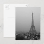 Eiffeltoren in de mist briefkaart (Voorkant / Achterkant)