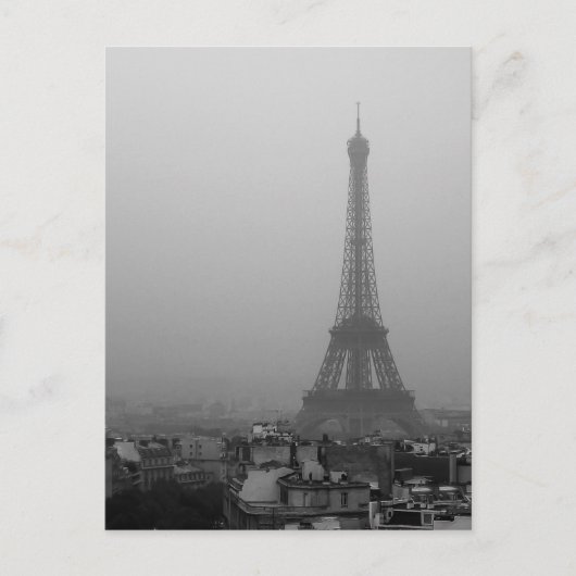 Eiffeltoren in de mist briefkaart (Voorkant)
