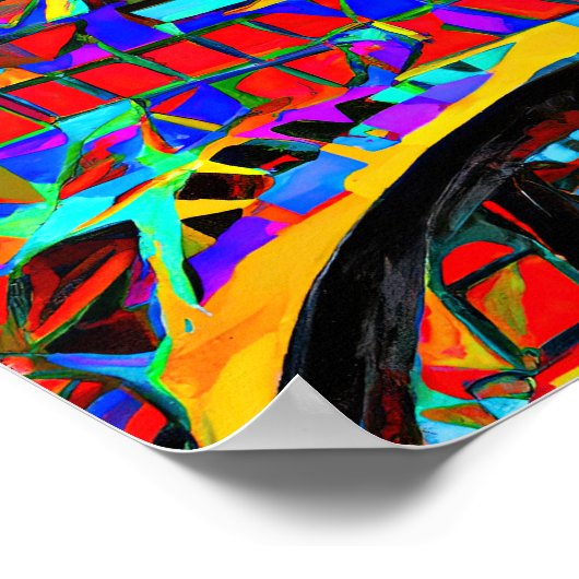 Eiffeltoren in de stijl van Robert Delaunay. Poster (Hoek)