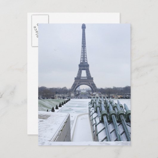 Eiffeltoren in de winter 3 briefkaart (Voorkant / Achterkant)