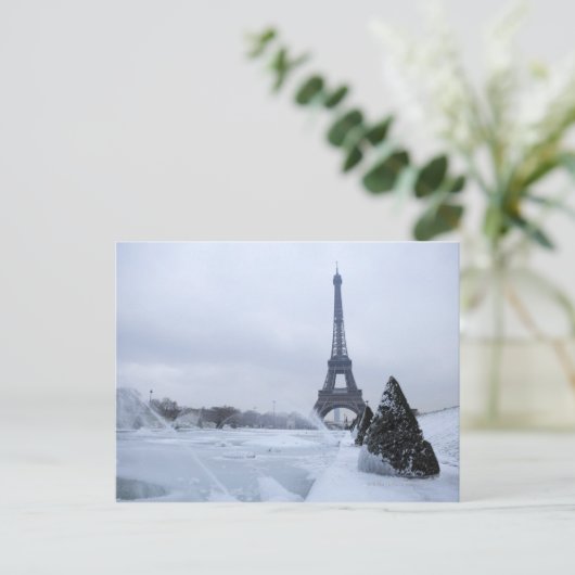 Eiffeltoren in de winter briefkaart (Staand voorkant)