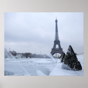 Eiffeltoren in de winter poster