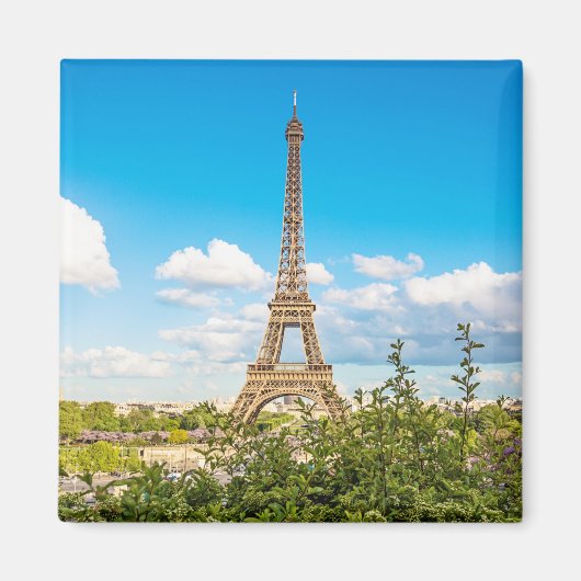 Eiffeltoren in de wolkenfotomagneet magneet (Voorkant)