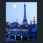 Eiffeltoren in Dusk Poster<br><div class="desc">moonrise above crowded bridgeway | Grant Faint AssetID: 91956328</div>