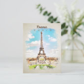 Eiffeltoren in het briefkaart van de waterverf (Staand voorkant)