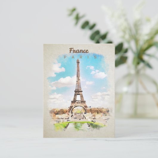 Eiffeltoren in het briefkaart van de waterverf (Staand voorkant)