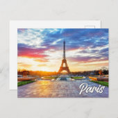 Eiffeltoren in het prachtige Parijs, Frankrijk Briefkaart (Voorkant / Achterkant)